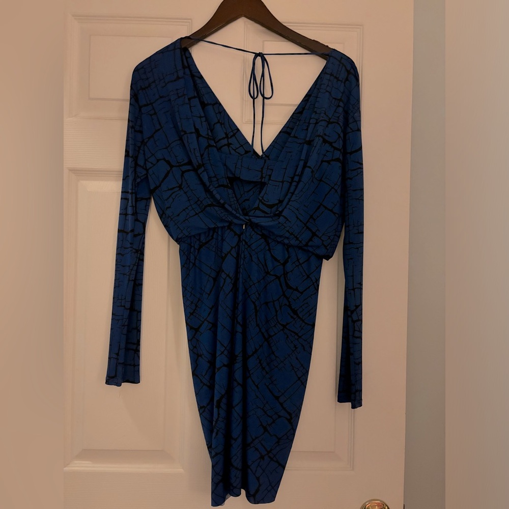Teabags blue and black mini dress